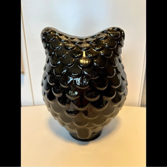 Large Black Owl Glass Tabletop Home Decor - Picture 3 of 8